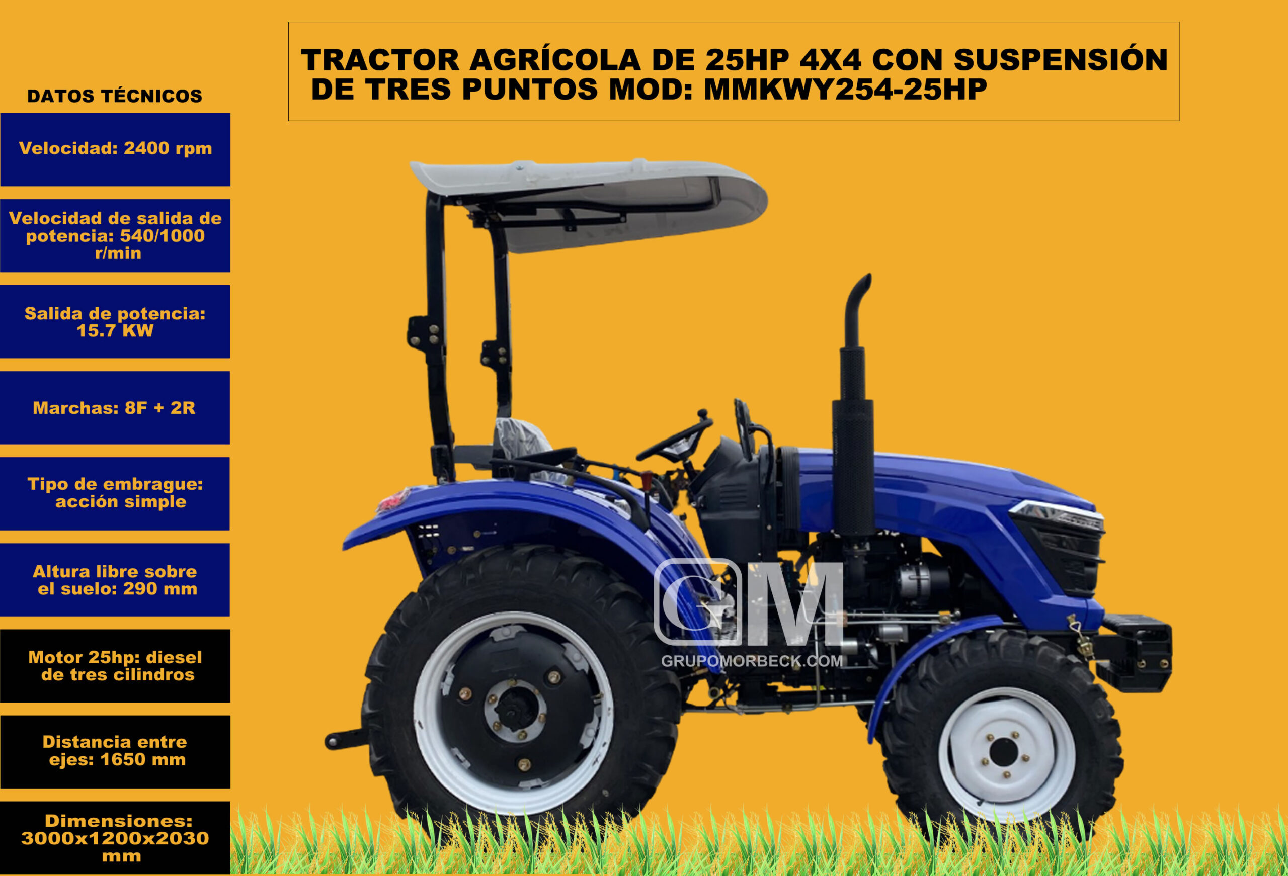 ¡Impulsa tu productividad agrícola con el Tractor Agrícola 25HP!