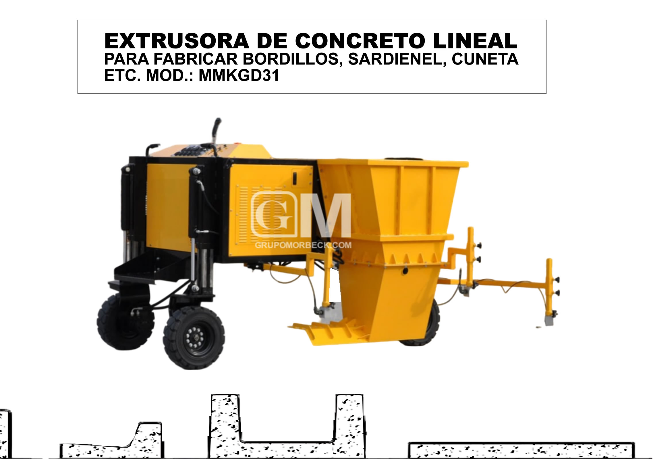 Extrusora de Concreto Lineal