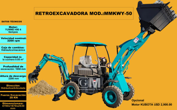 retroexcavadora sin cabina
